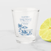 Last Toast on the Coast Beach Bachelorette Party ショットグラス (正面)