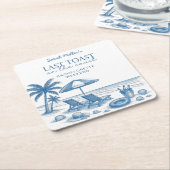 Last Toast on the Coast Beach Bachelorette Party  スクエアペーパーコースター (アングル)
