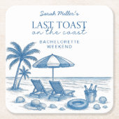 Last Toast on the Coast Beach Bachelorette Party  スクエアペーパーコースター (正面)