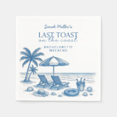 Last Toast on the Coast Beach Bachelorette Party  スタンダードカクテルナプキン (正面)