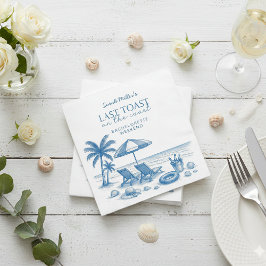 Last Toast on the Coast Beach Bachelorette Party  スタンダードカクテルナプキン