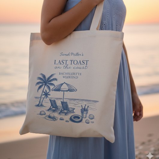 Last Toast on the Coast Beach Bachelorette Party トートバッグ