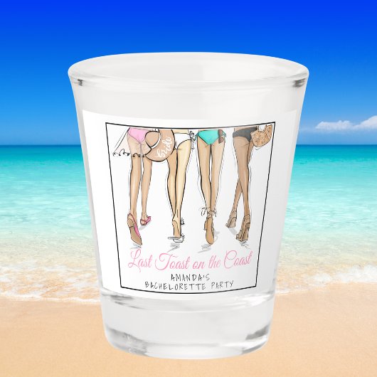 Last Toast on the Coast Beach Bikini Bachelorette ショットグラス