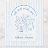 Last Toast on the Coast Beach Blue Bachelorette  ワインラベル (シングルラベル)