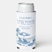Last Toast on the Coast Blue Bachelorette Party スリム缶クーラー (Seltzer正面)