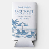 Last Toast on the Coast Blue Bachelorette Party スリム缶クーラー (裏面)