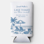 Last Toast on the Coast Blue Bachelorette Party スリム缶クーラー (正面)