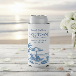 Last Toast on the Coast Blue Bachelorette Party スリム缶クーラー