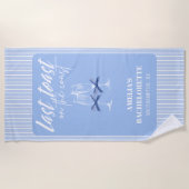 Last toast on the coast Blue Bachelorette party ビーチタオル (正面)