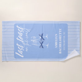Last toast on the coast Blue Bachelorette party ビーチタオル