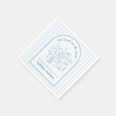 Last Toast on the Coast Blue Stripes Beach  スタンダードカクテルナプキン (角)