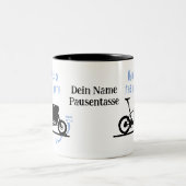 Lastenfahrrad Albtraum, Cargo e-bike nightmare ツートーンマグカップ (中央)