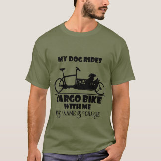 Lastenfahrrad, Cargo bike, Hund mit Name, Tシャツ