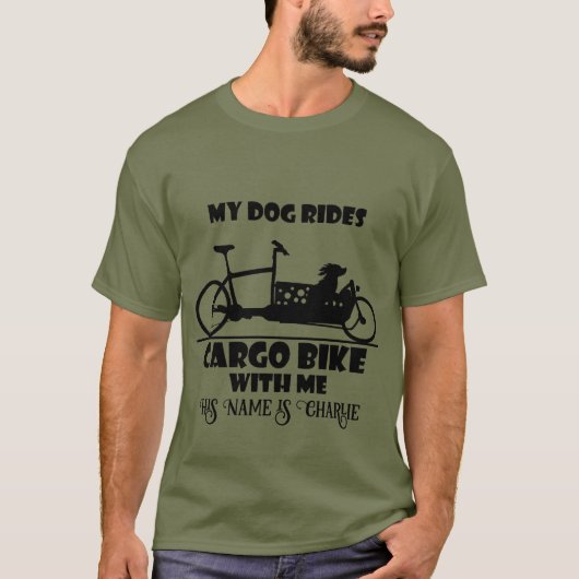 Lastenfahrrad, Cargo bike, Hund mit Name, Tシャツ (正面)