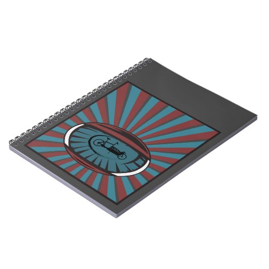 Lastenrad im Auge mit Strahlen ノートブック (左側)