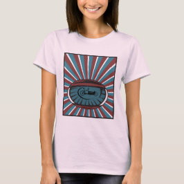 Lastenrad im Auge mit Strahlen Tシャツ