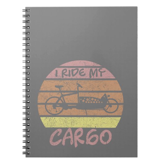 Lastenrad im Sonenuntergang、レトロ、Cargobike ノートブック (正面)