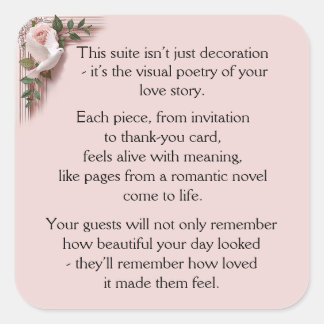 Lasting Impression -  Pink Roses & Doves スクエアシール