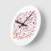 Lasting Vow Romantic Love Quote Valentines ラウンド壁時計 (傾斜)