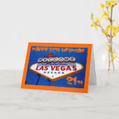 LasVegas_Sign、21歳の誕生日おめでとう、21歳の誕生日おめでとう、 カード (黄色い花)