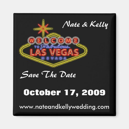 LasVegasSign, Nate & Kelly, Save The Date, Octo... マグネット (正面)