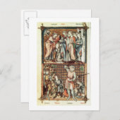 Lat 1023 f.7v DavidとGoliath with Saul by Le Be ポストカード (正面/裏面)