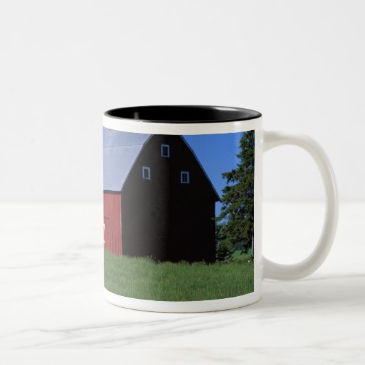 Latah郡、アイダホの州の赤い納屋PRの氏) ツートーンマグカップ (右)