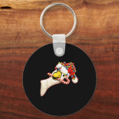 Latch Hook Faux Yarn Funny Goose Christmas Crochet キーホルダー (正面)