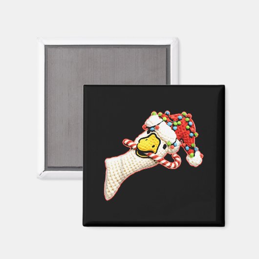 Latch Hook Faux Yarn Funny Goose Christmas Crochet マグネット (正面/裏面)