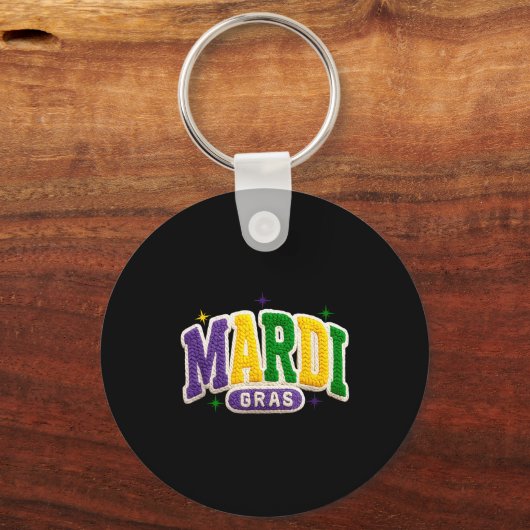 Latch Hook Mardi Gras Trendy Funny Gift Tee Men, W キーホルダー (正面)