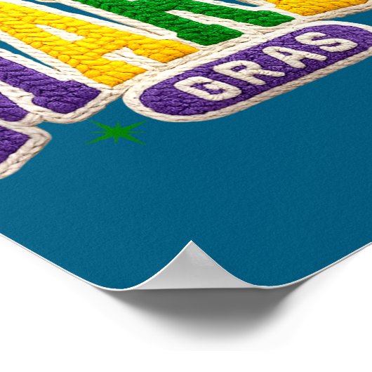 Latch Hook Mardi Gras Trendy Funny Gift Tee Men, W ポスター (角)