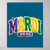 Latch Hook Mardi Gras Trendy Funny Gift Tee Men, W ポスター (正面)
