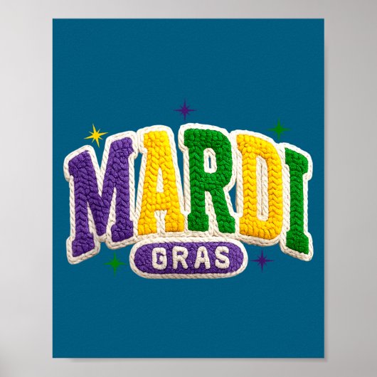 Latch Hook Mardi Gras Trendy Funny Gift Tee Men, W ポスター (正面)