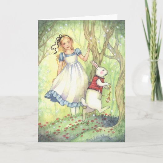 Late - Alice in Wonderland Greeting Card カード (正面)