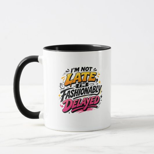 Late Delayed T-Shirt – Funny  Humor tee マグカップ (左)