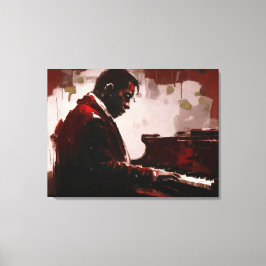 Late night bar pianist キャンバスプリント