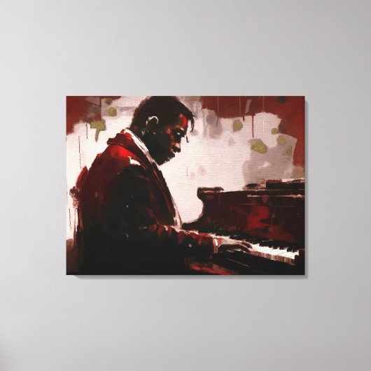 Late night bar pianist キャンバスプリント (正面)