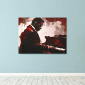 Late night bar pianist キャンバスプリント (インサイチュ (ウッドフロア))