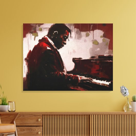 Late night bar pianist キャンバスプリント (インサイチュ (リビング))