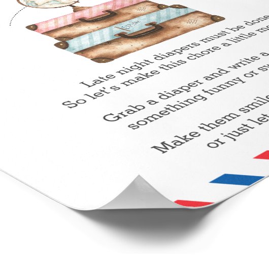 Late Night Diaper Thoughts Baby Shower Game ポスター (角)