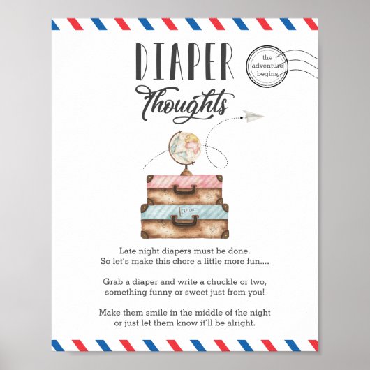 Late Night Diaper Thoughts Baby Shower Game ポスター (正面)