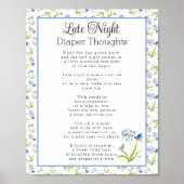 Late Night Diaper Thoughts Lily with Bluebird ポスター (正面)