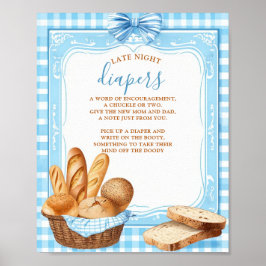 Late Night Diapers Baby Shower Game | Bakery Blue ポスター