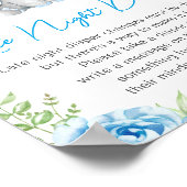 Late Night Diapers Boy Elephant Baby Shower Peanut ポスター (角)