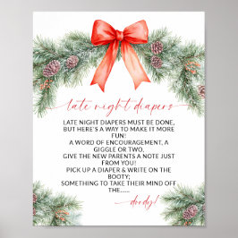Late Night Diapers Christmas Baby Shower ポスター