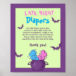  Late Night Diapers Halloween Baby Shower Game ポスター