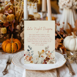 Late night Diapers Little pumpkin Baby Shower Sign ポスター