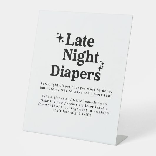 Late Night Diapers Sign, Diaper Thoughts Sign, Boh 台座サイン (正面)