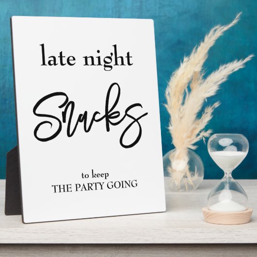 Late night Snack wedding sign Tabletop フォトプラーク (側面)