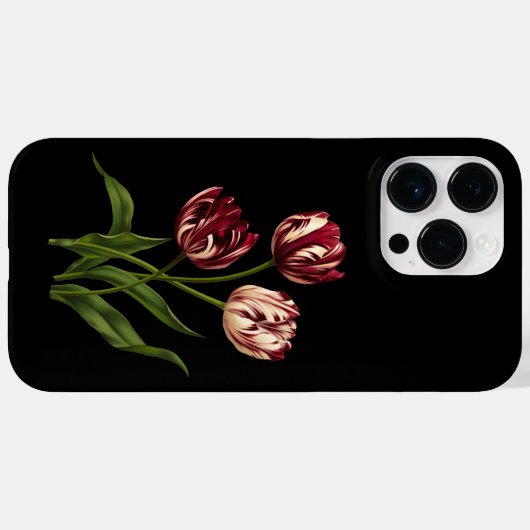 Late Tulip 001 to Botanical Art Case-Mate iPhoneケース (裏面 (横))